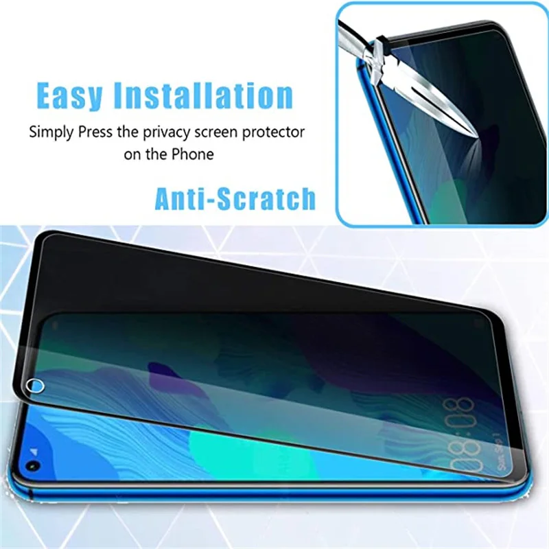 Huawei P Smart 2020 2019 Z S 용 3D 개인 정보 보호 화면 보호기 Huawei P Smart 2021 NFC Pro plus 용 스파이 방지 보호 유리