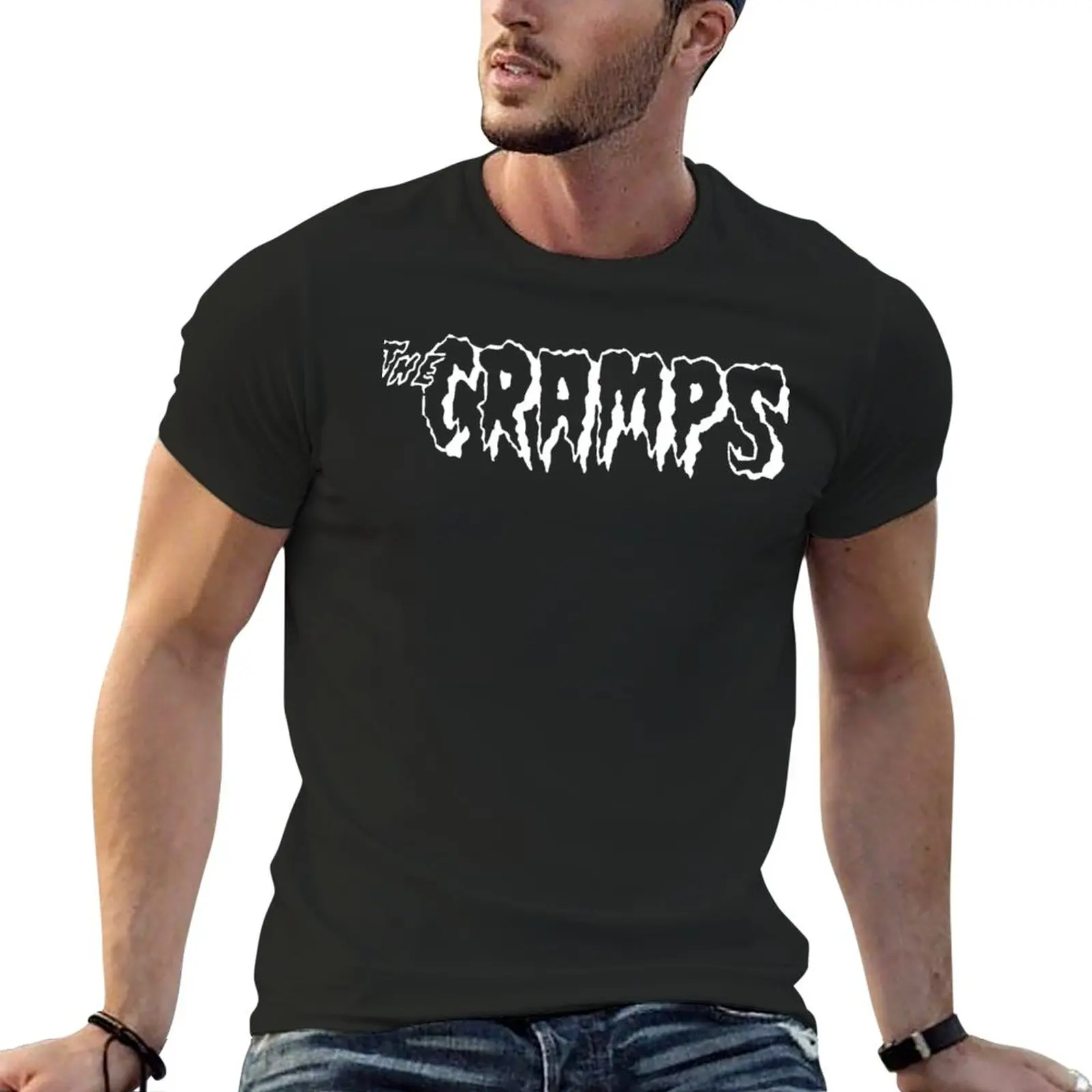 The Crampi Logo Classic T-Shirt Plain Heavyweights Oversize Mens Plain T-Shirt
