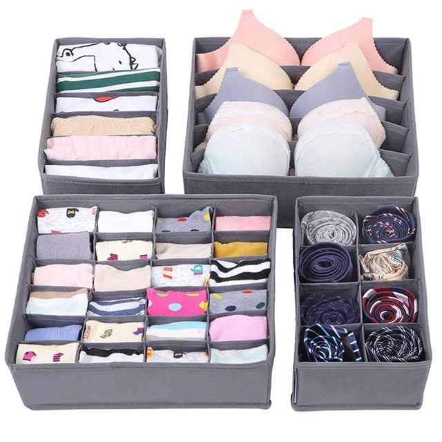 24 Fehérnemű Tároló Doboz Háztartási Zokni Ruhák Szervező Hordozható Mágikus Eszközök Fiókos Szekrény Elválasztó