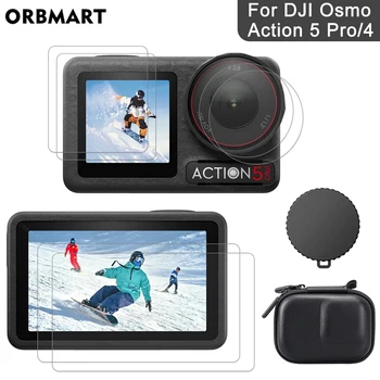 Protecteur d'écran pour DJI Osmo Action 5 Pro 4 3, Film en verre trempé, couvercle d'objectif, étui pour accessoires DJI Action 4 5Pro 1