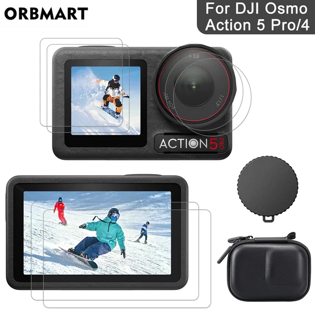Protecteur d'écran pour DJI Osmo Action 5 Pro 4 3, Film en verre trempé, couvercle d'objectif, étui pour accessoires DJI Action 4 5Pro 1
