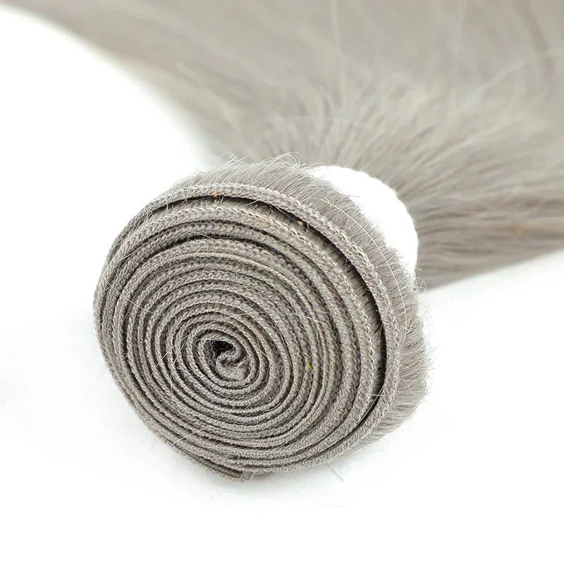 Sliver Grey Human Hair Bundles 9A Brazilian Straight Hair Weave Bundles 1/3/4PCS Remy 8-26inch Extensions IJOY Deals