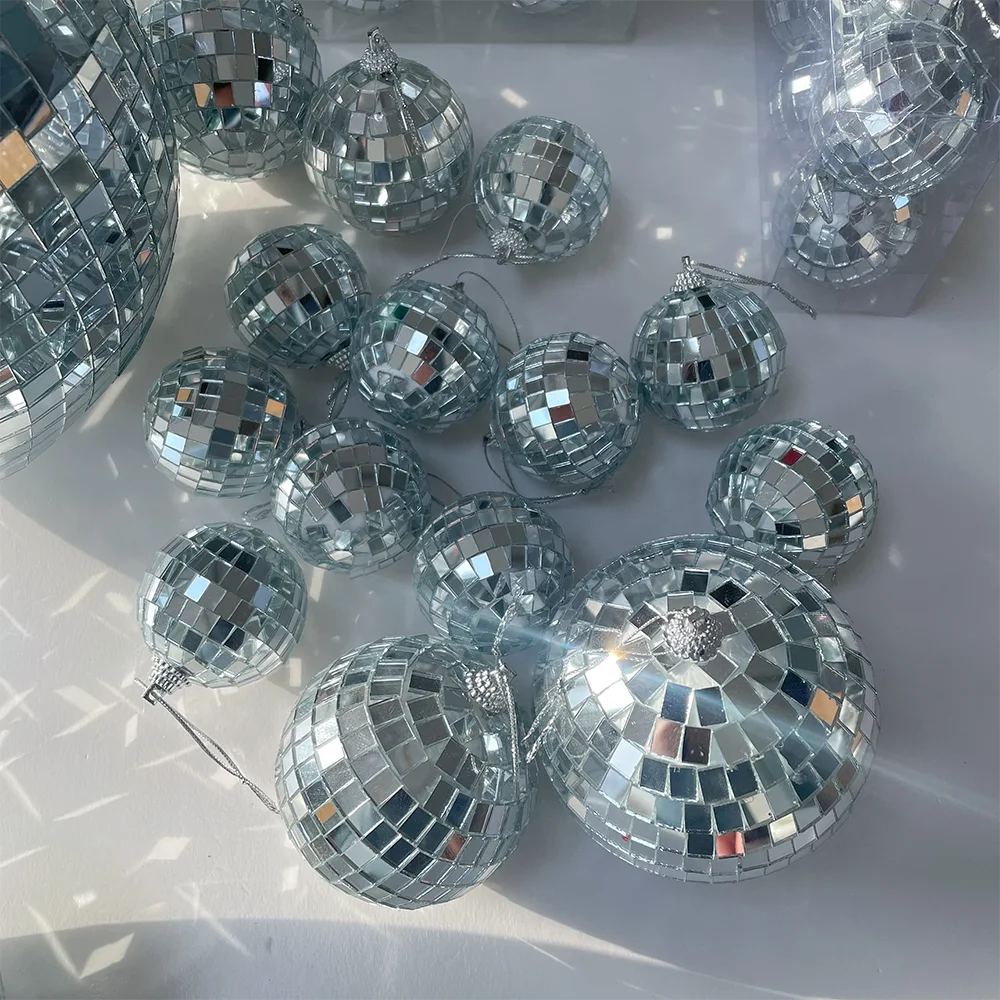 6pcs-Reflective Mirror Ball Glass Disco Ball Laser Ball Cake Decoration Party Decoration Wedding Decoration Christmas