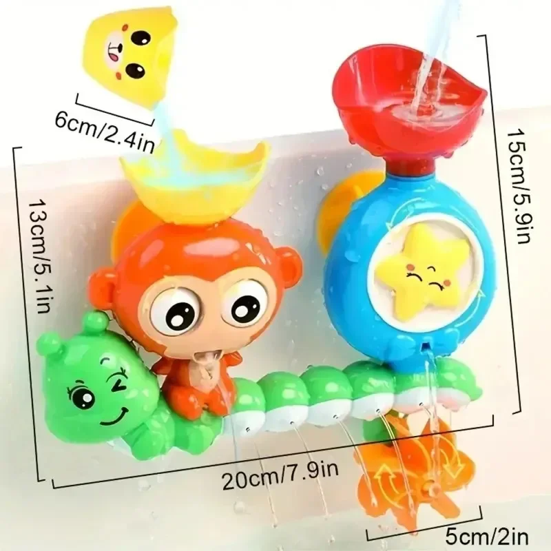 Baby Cartoon Monkey Classic Shower Bath Toy Animal Sprinkle Bathroom Swimming Bathing Shower Educational Toys For Kid Gift 2