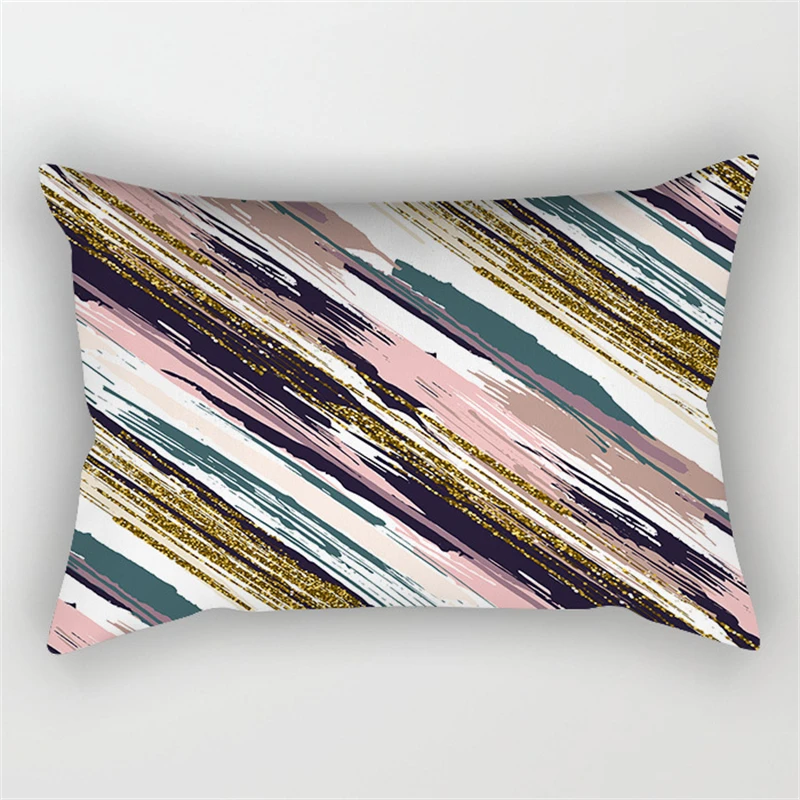 2022 Geometric Marble Texture Abstract Pillow Rectangular Pillow Sofa Cushion Waist Plush Cushion Pillowcase Pillow Core 30*50CM 