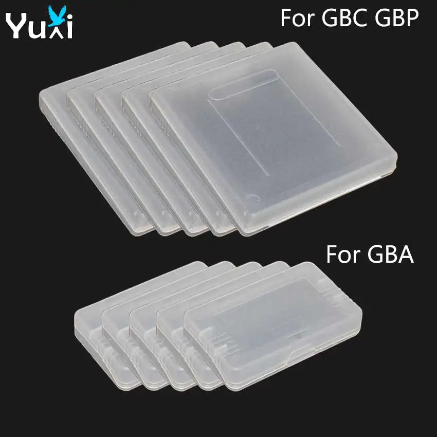 

YuXi 5pcs Transparent Game Card Storage Box For Gameboy GBC GBP GBA Cards Cartridge Case Cover Clear Protective Shell