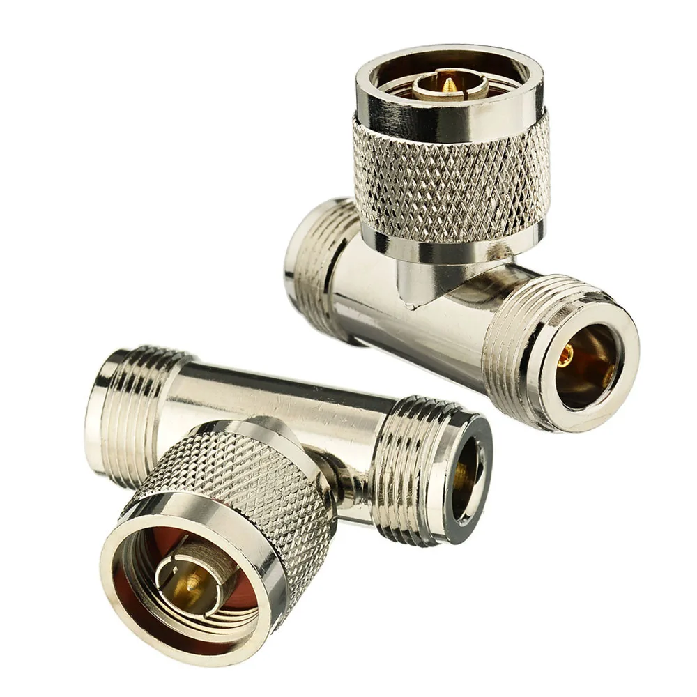 RF Coaxial Connector Adapter N Male to 2x Female 3 Way