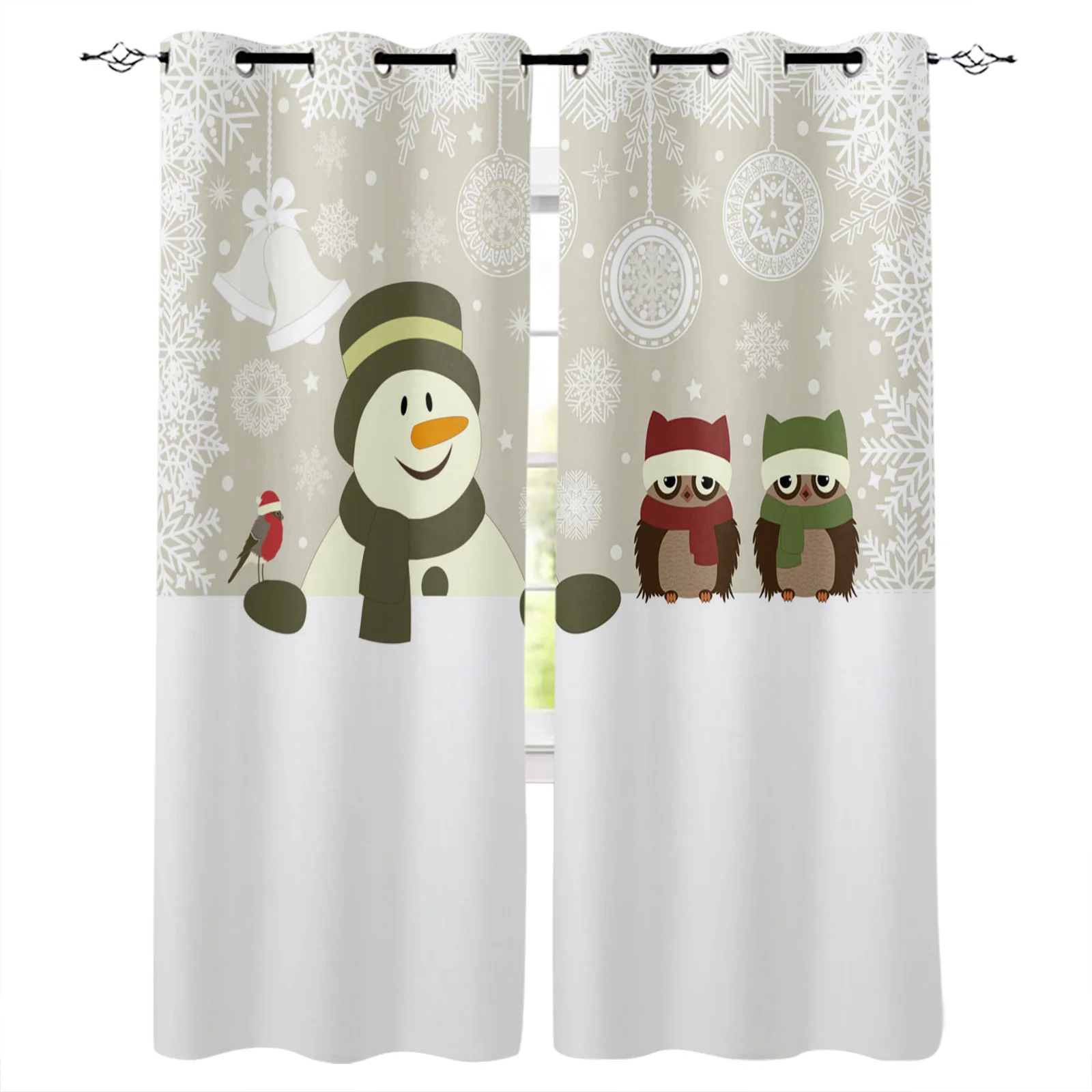 

Santa Claus Christmas Blackout Curtains Bedroom Living Room Kitchen Drapes Window Treatments Xmas Navidad Natal Home Decoration