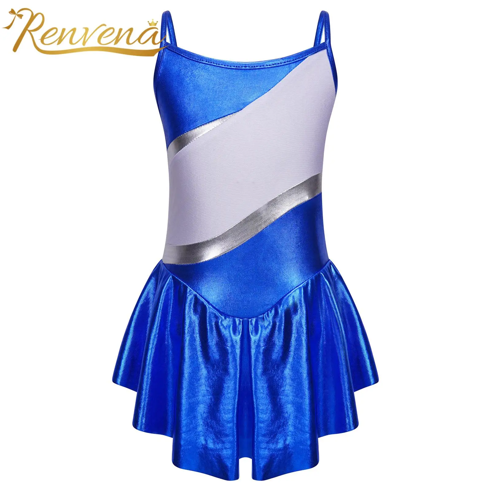 

Kids Girls Jazz Dance Costume Figure Skating Dress Teens Sleeveless Leotard Dresses for Dancing Children Cheerleader Dancewear