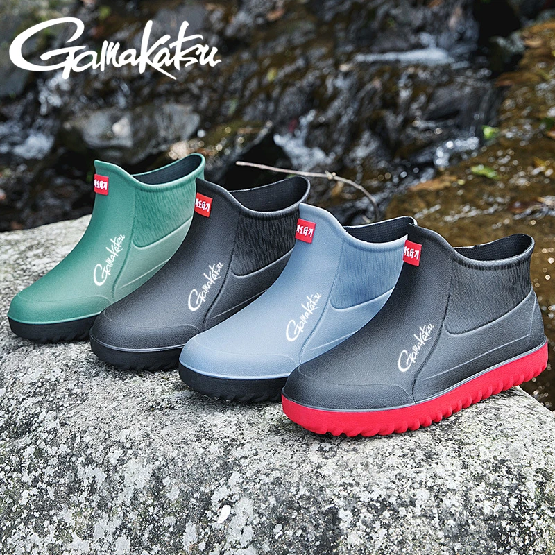 

Gamakatsu Men Rain Boots Fashion Rubber Shoes for Man Platform Rain Boots 2024 Autumn Slip on Waterproof Work Mens Fishing Shoes