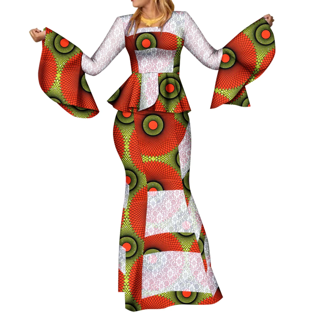 Afrikanischer Rock und Top für Damen, Rock-Anzug-Set, afrikanische Print-Kleidung, 2-teiliges Röcke-Set, Übergröße, afrikanische Kleidung für Damen, WY8400 – Detail 9