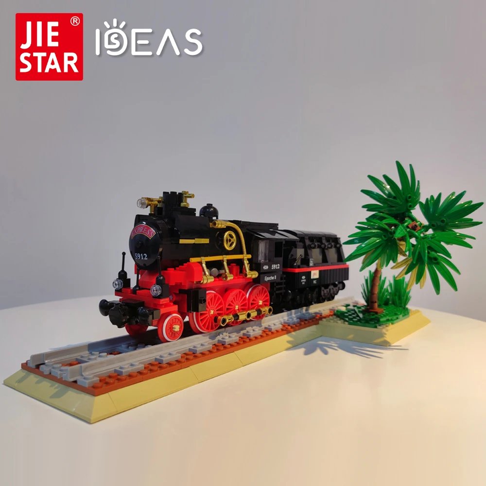 

59008 Jiestar Moc Steam Locomotive Track Railway Express Ideas Train Brick Model Building Blocks Kids Toys Birthday Gifts 676pcs