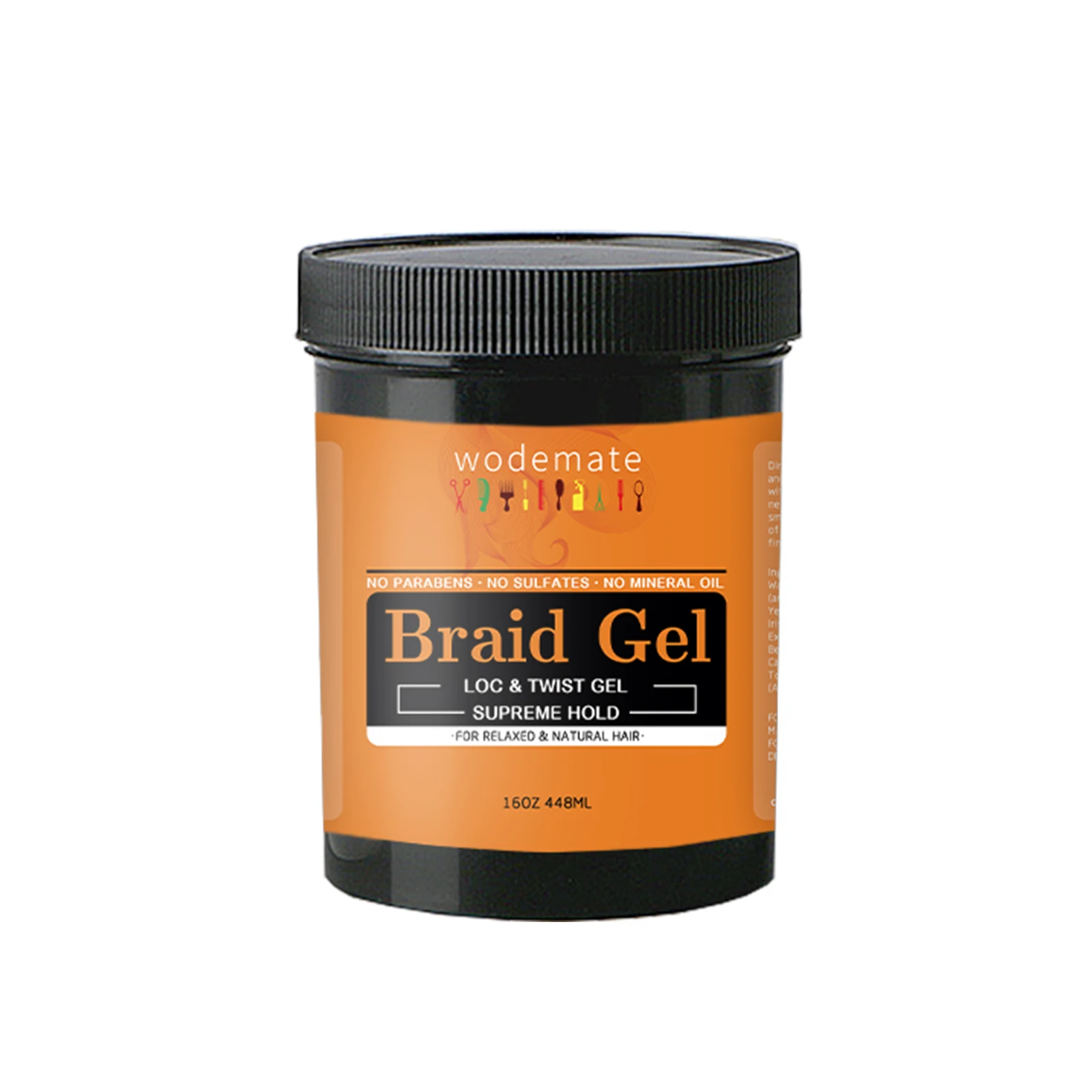 16Oz Braid Gel Hair Control Styling Braiding Cream Per Lock And Twist Super Hold Anti-Crespo Edges Control Prodotti Per Lo Styling Dei Capelli