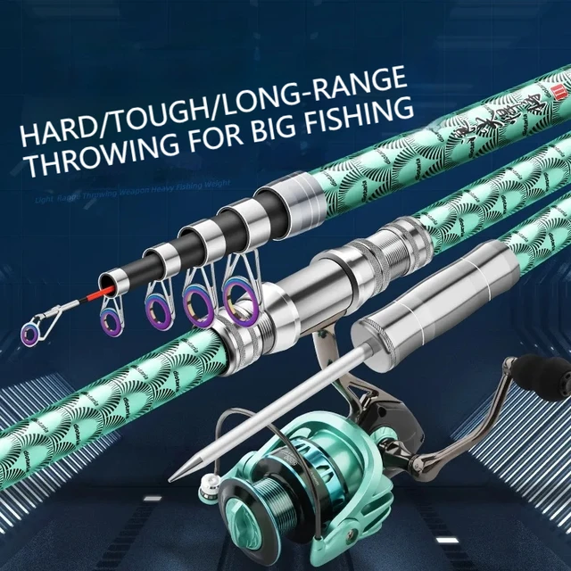 Carbon Ultrahard Sea Fishing Rod, Fundição de Longo Alcance, Sal e