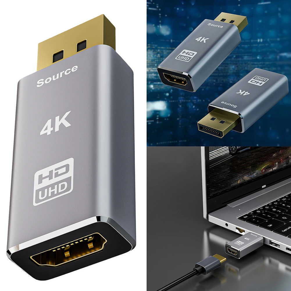 레노버 델 HP용 디스플레이 포트 HDMI 호환 커넥터, 4K DP-HDMI 호환 어댑터, 수-암, 30Gbps