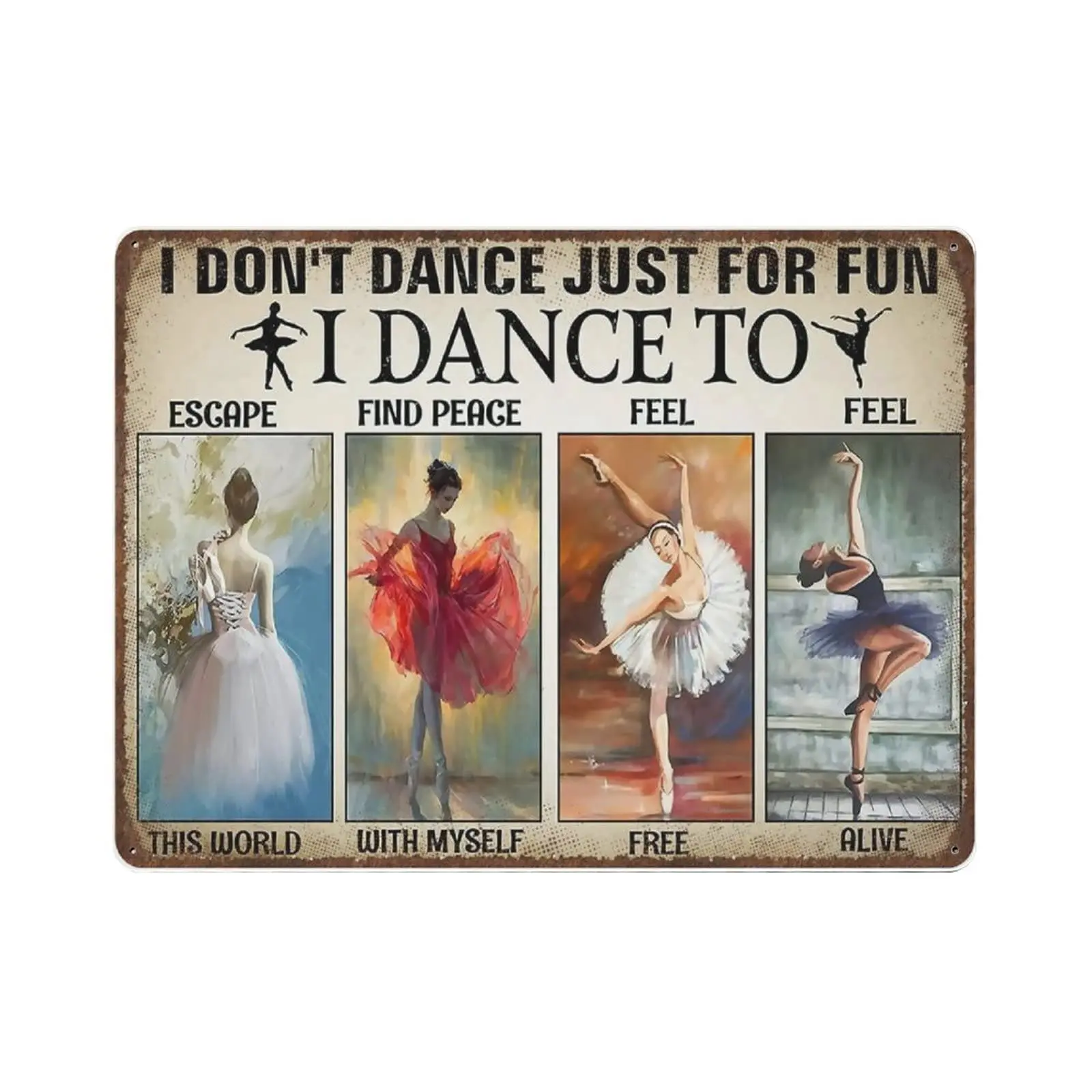 

Vintage Metal Tin Sign Plaque,I Don't Dance Just for Fun Tin Sign,Man cave Pub Club Cafe Home Decor Plate，Birthday Anniversa