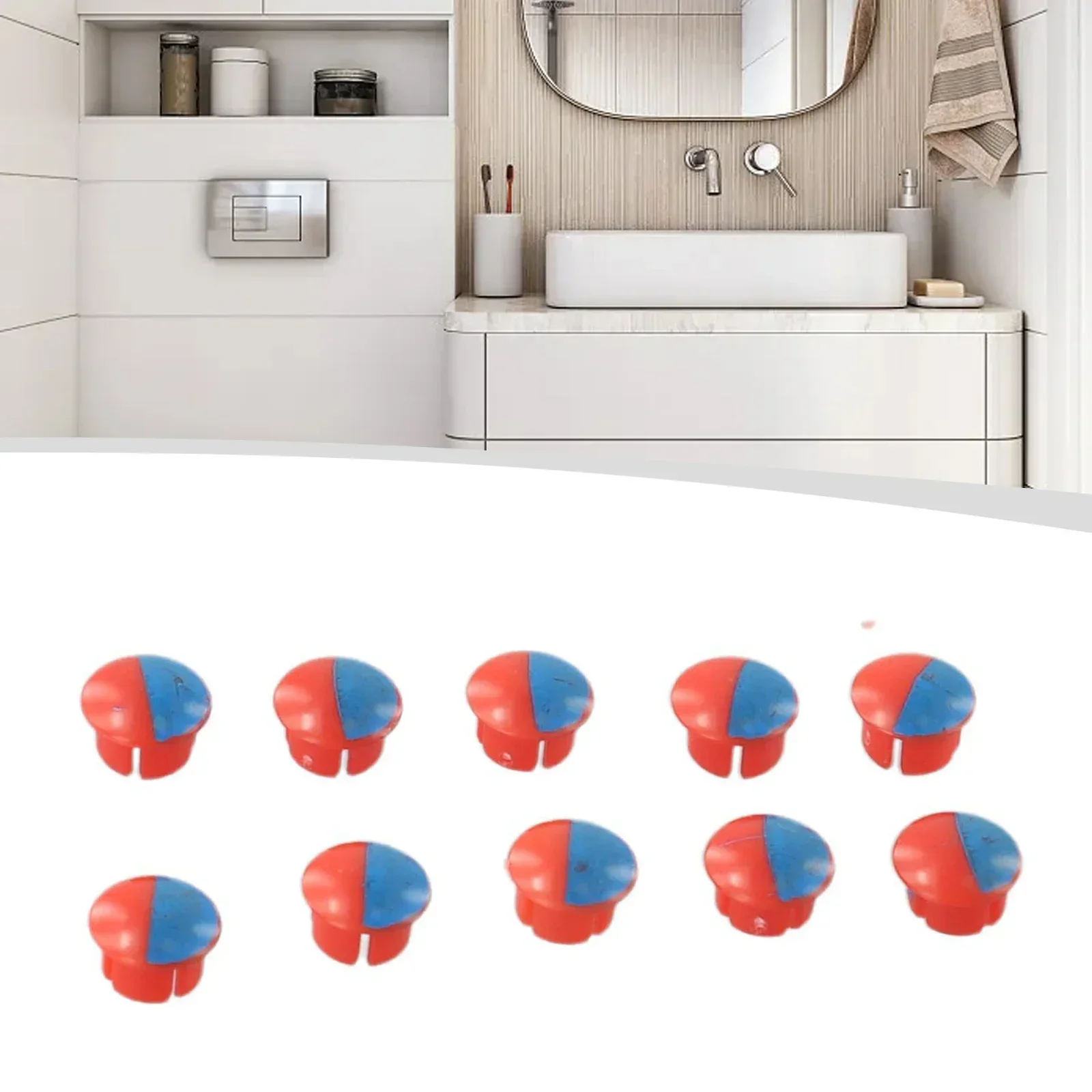 Faucet Handle Accessories Hot Cold Water Signs Kitchen Bathroom Mixer Tap Indicate 10x For Holes 7mm diameter