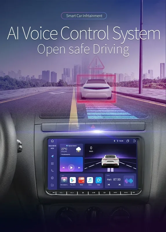 Hizpo Car Multimedia Player 2din Android 14 Radio For VW Volkswagen Golf Polo Skoda Rapid Octavia Passat B6 7 Tiguan Carplay GPS