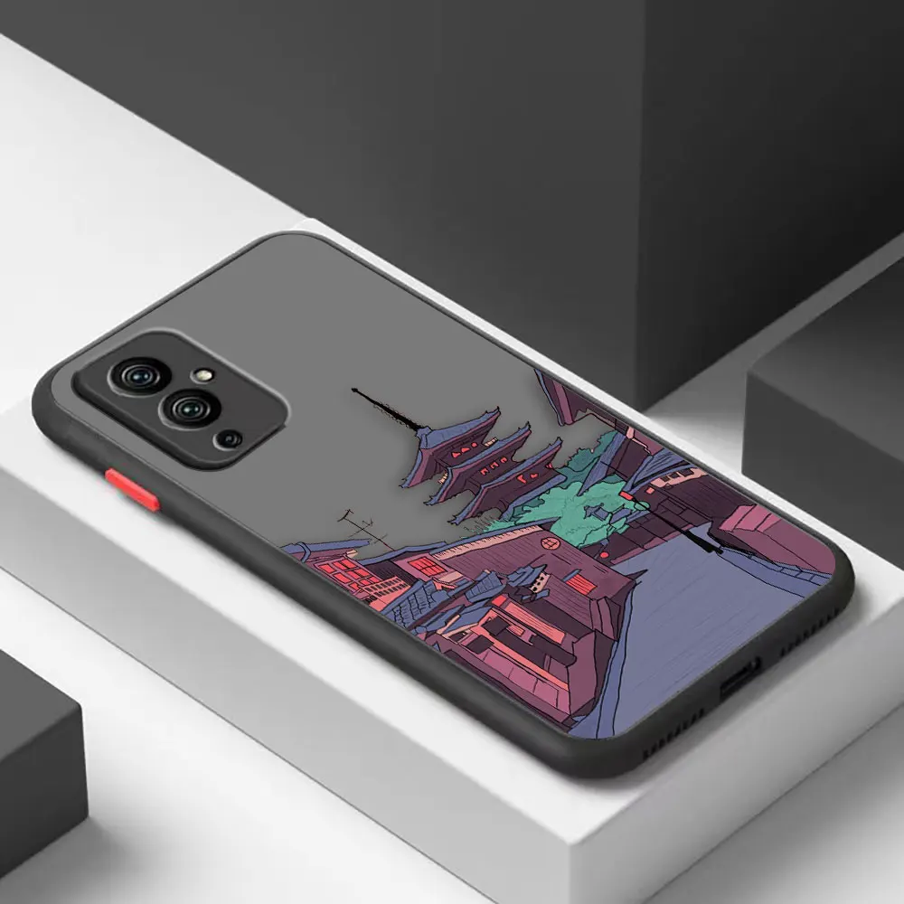 thumbnail image 1 of Matte Case for Oneplus 10 9 8T 8 7 7T 6 6T 5 5T PRO NORD CE 2 N10 N100 5G Case Funda Japanese Anime Hand-Painted House Landscape, 1 of 5