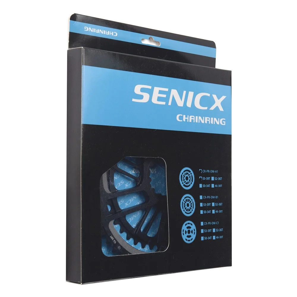 Senicx-ロードバイクダブルチェーンリング、9、10、11、12