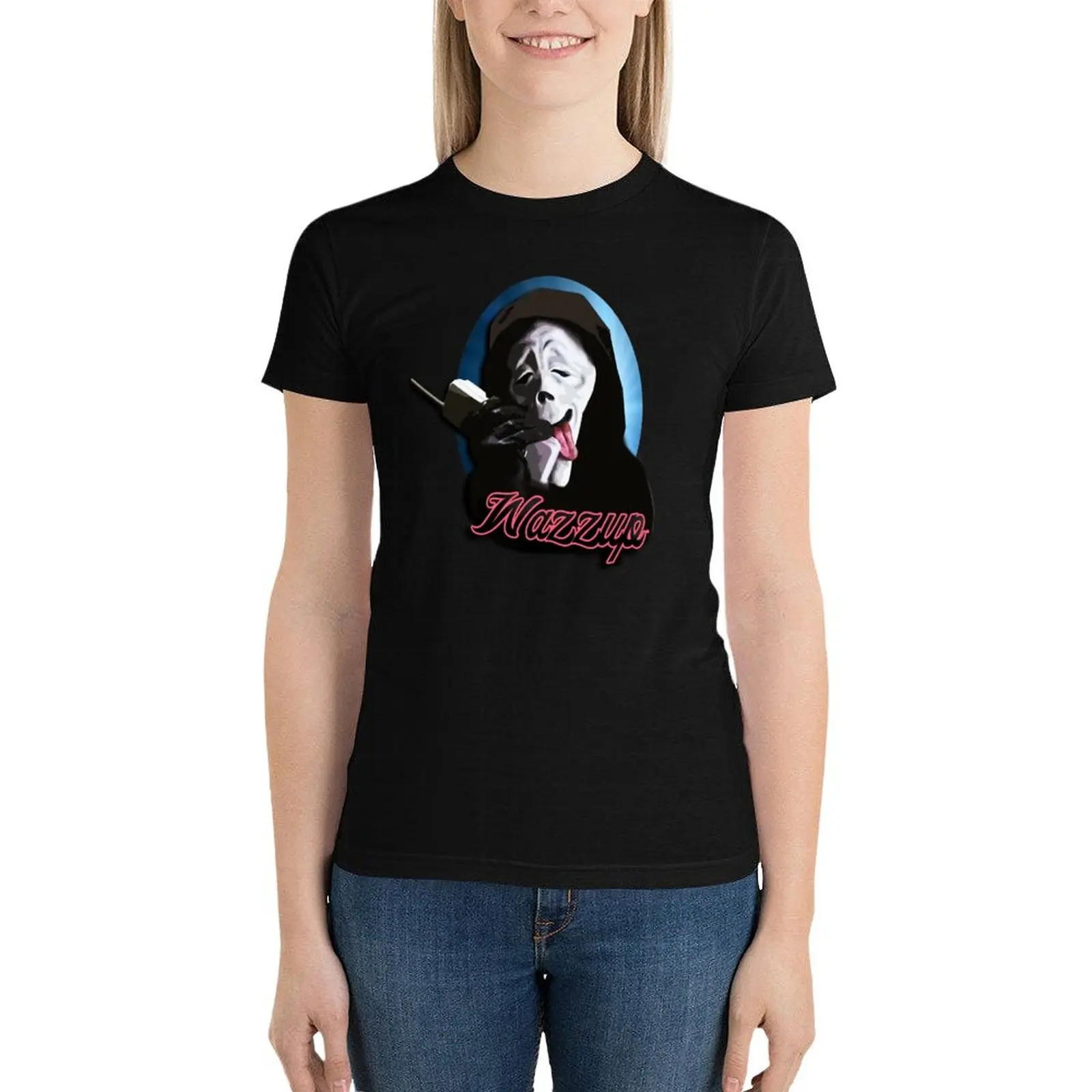 Wazzup - Scary Movie Vintage T-Shirt anime clothes vintage clothes tops Women