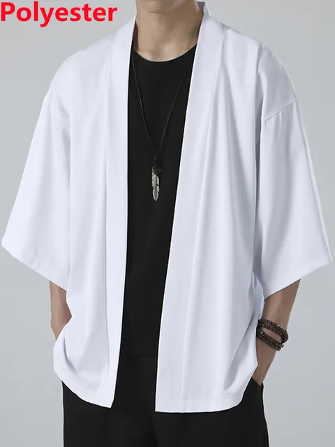 Crane Embroidery Haori Kimono Harajuku Japanese Style Plus Size Men Samurai Costume Yukata Asian Clothes Cardigan Women Jacket white