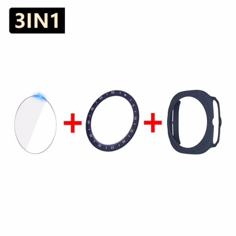 3-in-1 Protective Screen Cover with Tempered Glass and Bezel Ring