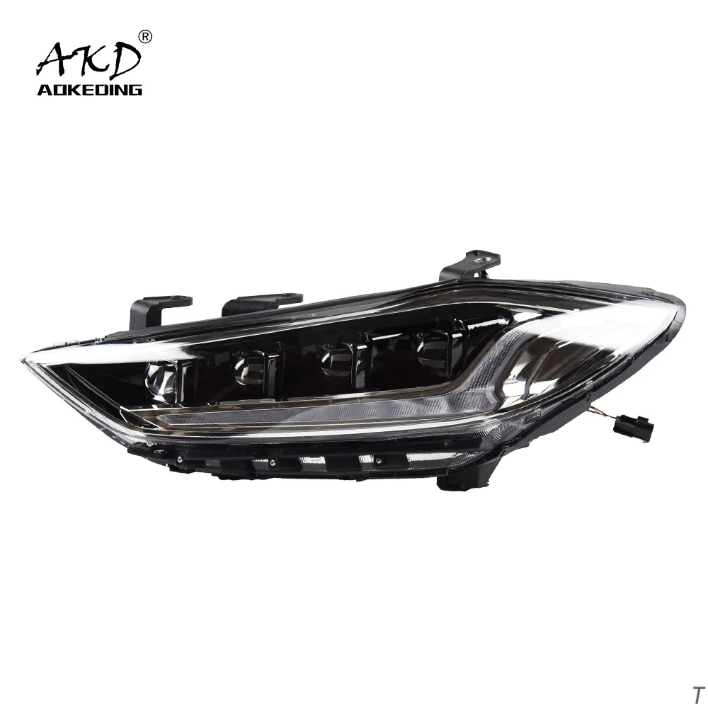 현대 엘란트라용 AKD LED 헤드라이트, 2016-2020 엘란트라 프론트 램프, Drl LED 프로젝터 렌즈 업그레이드, 자동차 액세서리