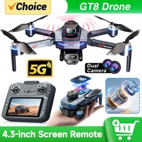 New GT8 Drone 8K Professional HD Dual Cameras Screen Remote 5G WIFI Brushless Motor Obstacle Avoidance Foldable Quadcopter Toys