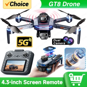 New GT8 Drone 8K Professional HD Dual Cameras Screen Remote 5G WIFI Brushless Motor Obstacle Avoidance Foldable Quadcopter Toys 1 New GT8 Drone 8K Professional HD Dual Cameras Screen Remote 5G WIFI Brushless Motor Obstacle Avoidance Foldable Quadcopter Toys 1
