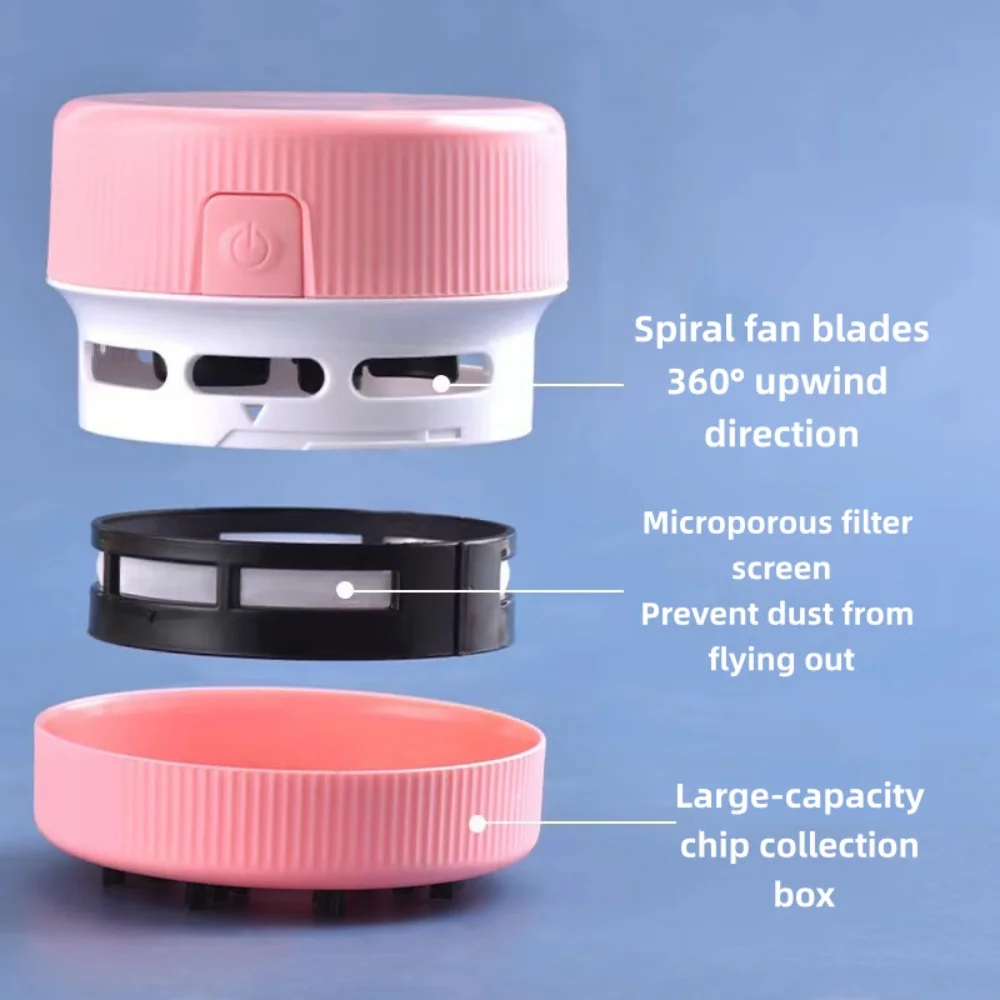 Mini Portable Desktop Vacuum Cleaner-Silent Office Study Desk Cleaning Expert for Students, Exquisite Gift for Home & Office use