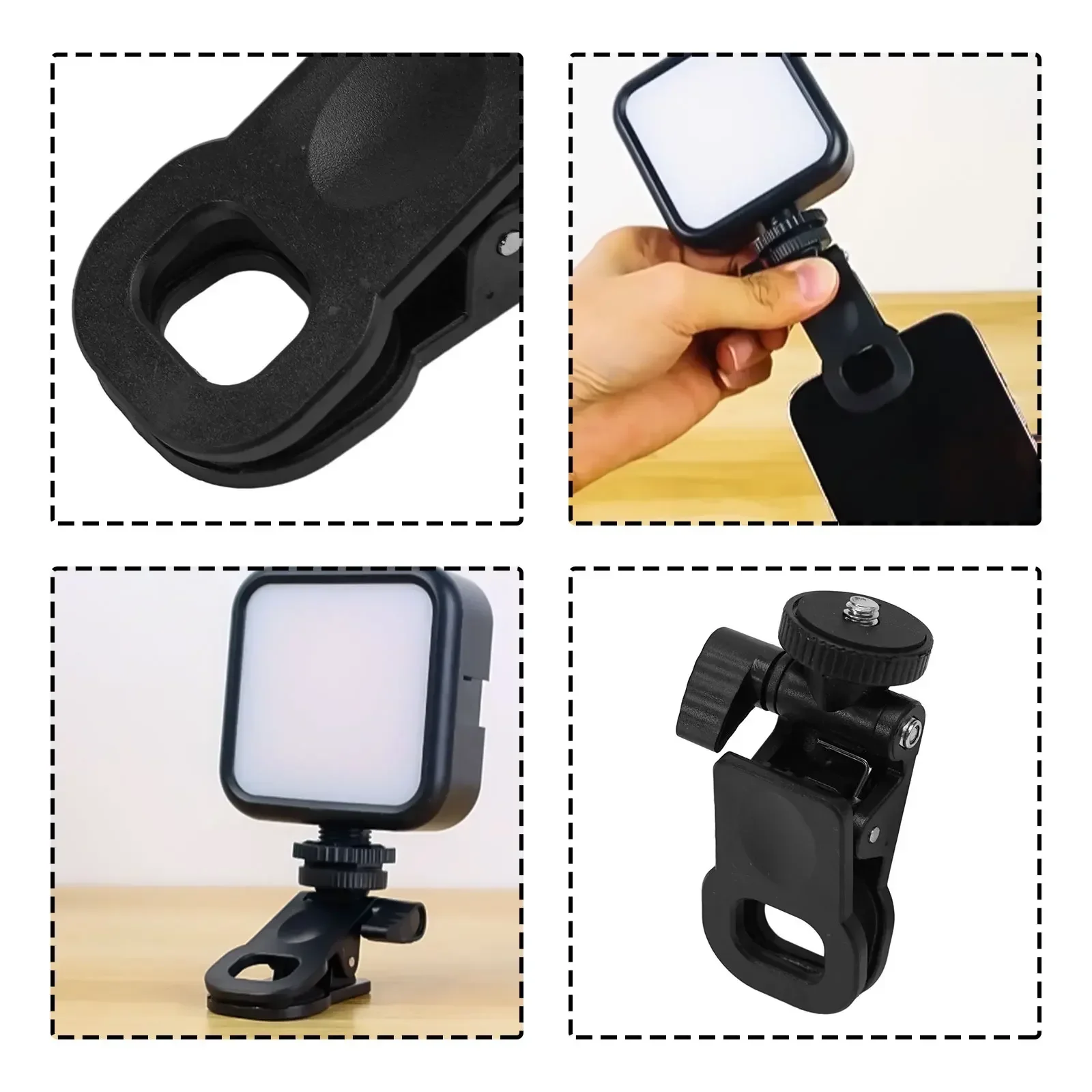 Selfie Fill Light Clip Camera Flash Holder Expansion1/4 Screw Mobile Phone Computer Photography Light Mounting Clip
