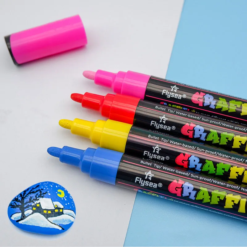 12/18/24Pcs/Set Acrylic Graffiti Pens for Fabric, Canvas, Rock, Glass, Wood, Medium Tip, Ideal Art Supplies for Adults and Kids