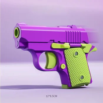 3D Printed Model Gravity Straight Jump Mini Toy Carrot Gun Non-firing Bullet Radish Toy Gun Kid Stress Relief Toy 1