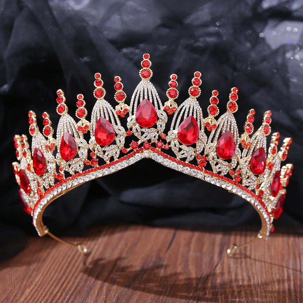 Couronne Cœur Rouge Avec Cristaux - Tiara Pour Déguisement Princesse, Halloween, Fête, Cosplay (taille Réglable) - 8