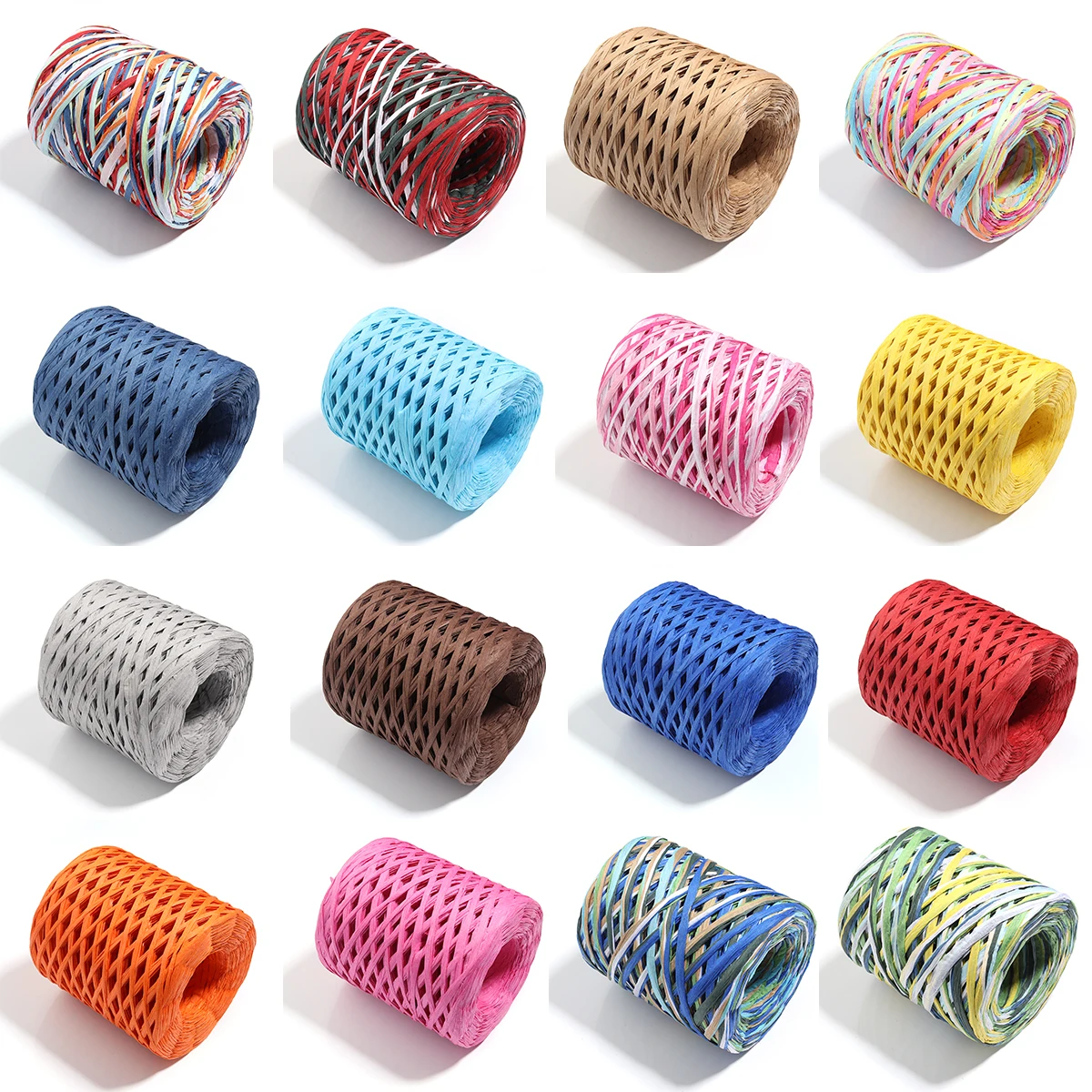 Straw Raft String Thread 200m/Roll Natural Raffia Straw Yarn For Knitting Crocheting Paper ...