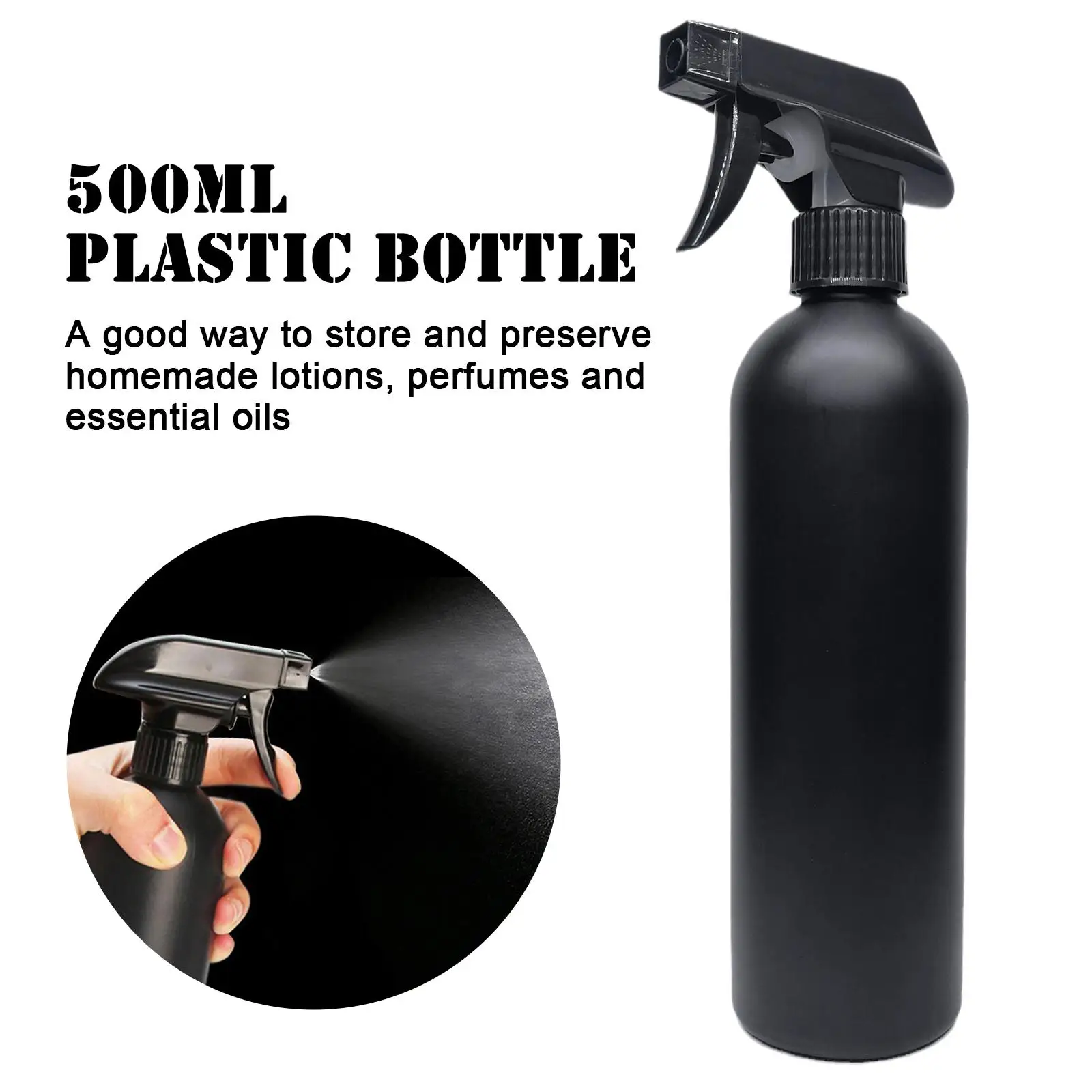 500ML Plastic Refillable Bottle Spray Bottles Empty Skin Care Refillable Perfume Dispensing Aromatherapy Tool Flip-top Cont J3A4