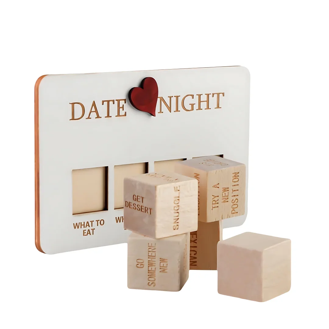 Date Night Dice After Dark Edition Date Night Wooden Dice Game for Couples Wood Reusable Couple Anniversary Date Dice