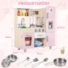 Wooden Play Kitchen Set Pretend Play Kitchen with Lights and Sounds for Kids Ages 3+, Includes Stove Oven Microwave Coffee Maker 2