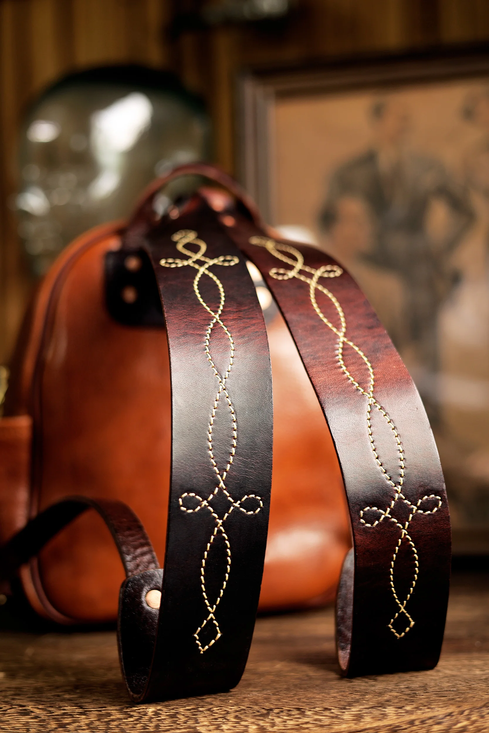 PNDME mode vintage handgemachte ethnische wind pflanzlich gegerbtem rindsleder frauen kleinen rucksack aus echtem leder weibliche schultasche – Detail 3