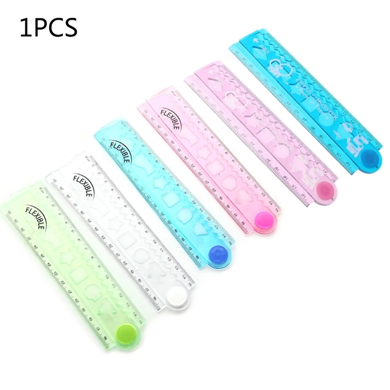 

30cm Korean Flexible Folding Ruler Multifunction Plastic Drawing Rulers Office School Stationery Students Kids Gifts
