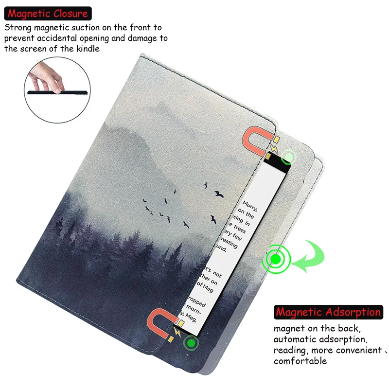 Suporte Case para Kobo Kobo Clara 2e Capa Apto Kobo Clara 2e Liberação de 2023 Modelo N506 com Alça de Mão Dupla Sono Automático Wake - Imagem 3