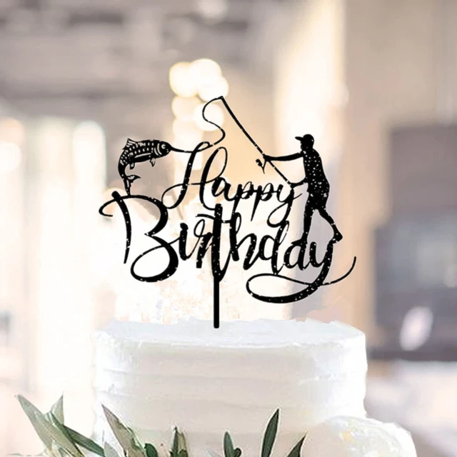 Fishing Cake Topper, Fisherman Cake Topper, Fisherman Birthday Cake