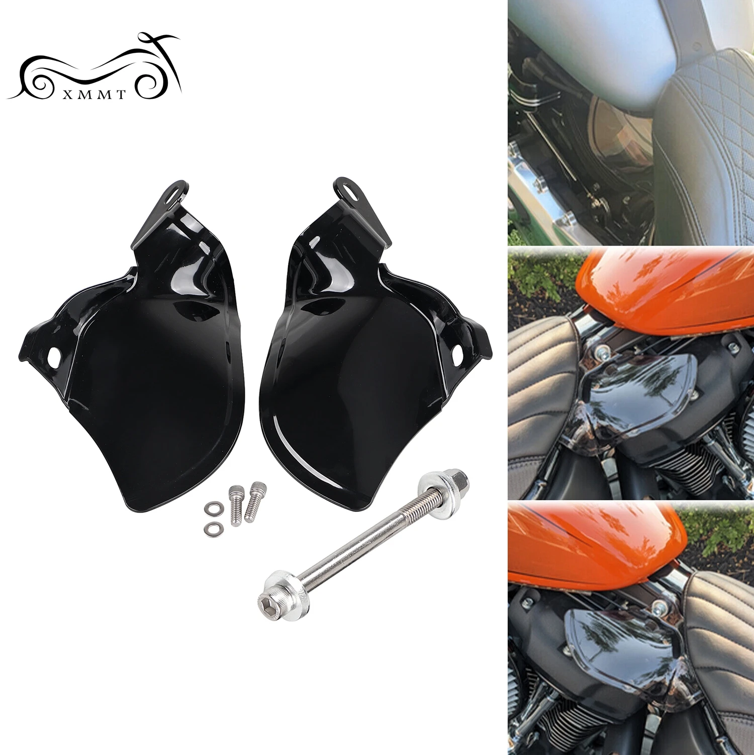 Black Motorcycle Front Reflective Saddle Shields Air Heat