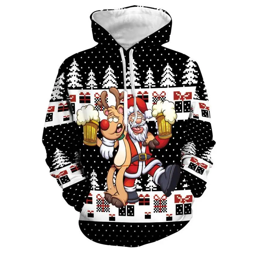 

Christmas hoodies Men 3D Printed Santa Claus Funny Pattern Women Street Unisex Sweatshirt Boys and Girls Kids Pullover clothing