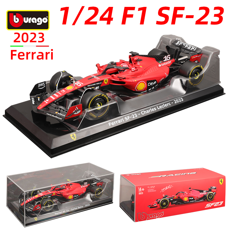 Bburago 1:24 Scuderia Ferrari Team SF23 2023 F1 Racing Alloy Car Model  #16 Charles Leclerc #55 Carlos Sainz Formula Diecast Toy