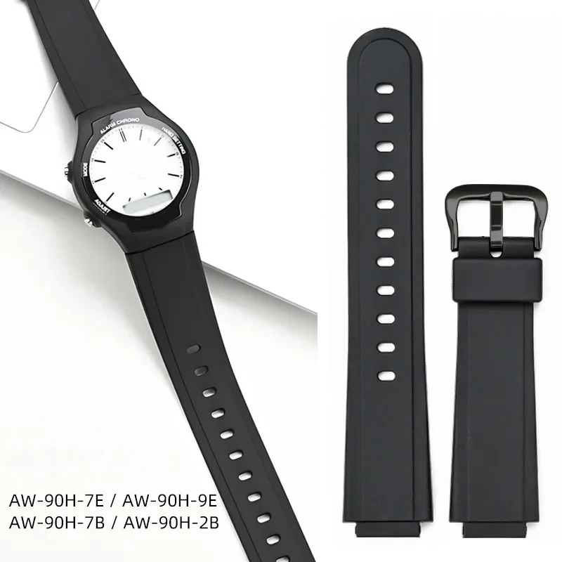 Black TPU Resin Watch Strap with Steel Pin Buckle