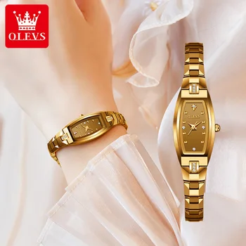 OLEVS 5501 Rose Gold Ladies noble Watches Diamond Tungsten Steel Strap Waterproof Quartz Women Wristwatches reloj para mujer