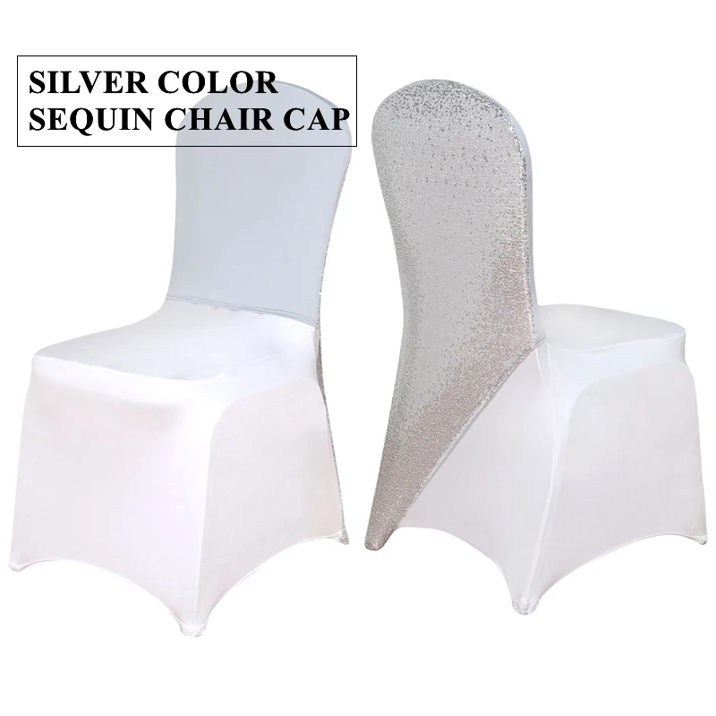 

Sequin Lycra Spandex Chair Cap Hood For Spandex Chair Cover Decoration Wedding Event Deco