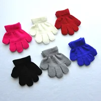 Children 1-3Y Winter Knitted Warm Gloves For Boys Girls Student New Solid Color Knitting Mittens Outdoor Cycling Skiing Gloves 1